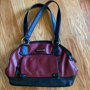 Tignanello Red and Black Leather Shoulder Bags with Professional Style
